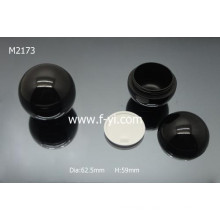 Black Round Ball Shape Plastic Cosmetic Custom Jar
